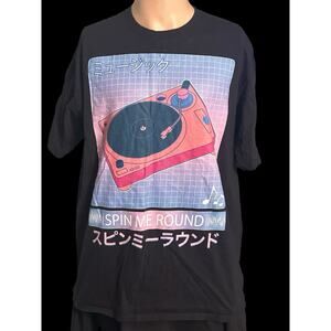Spin Me Round Record Vinyl Black Shirt Men’s Size Large
